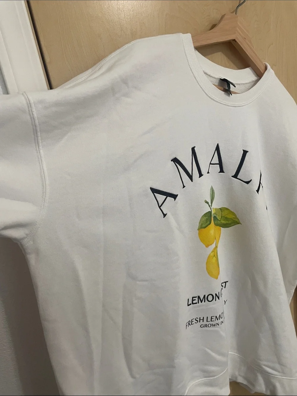 Wild Fable Amalfi Lemon Coast Oversized Sweatshirt XXL White Crewneck - Picture 3 of 8